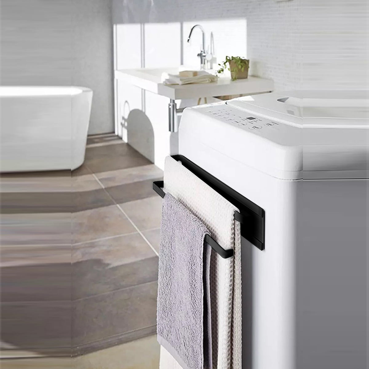 Double Rail Towel Bar Magnetic Towel Holder Towel Rack Towel Hook Refrigerator 
