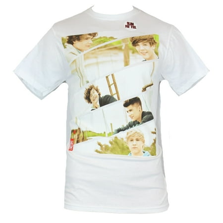 One Direction 1D Mens T-Shirt - Diagonal Slant Photo
