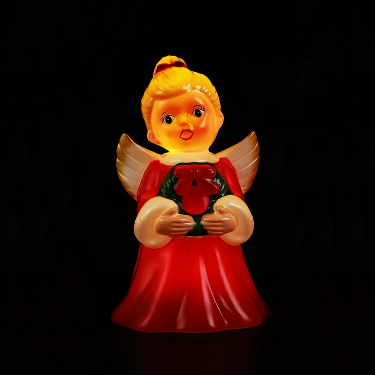 Mr. Christmas Decorative 12-inch Blow Mold Angel, Red - Walmart.com