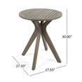 thumbnail image 6 of Noble House Stamford 27.5" Round Wooden Patio Dining Table in Gray, 6 of 7