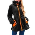 thumbnail image 6 of Hjlmsx Women's Sherpa Fleece Jacket Casual Lapel Collar Zip Up Jackets Loose Winter Coats Warm Fuzzy Outwear with Pockets Black L, 6 of 9