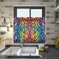 thumbnail image 4 of Yayeee Kitchen Curtains Tier Pair Light Filtering 27"x36" Rod Pocket Short Cafe Window Panel, Colorful Dragon Scales Pattern, 4 of 7