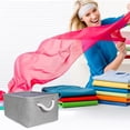 thumbnail image 2 of organization and storage,Storage Bins Cotton Rope Handles Fabric Baskets Clothes Storage Baskets,Gray, 2 of 3
