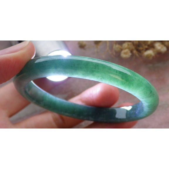 Green Natural A JADE Jadeite Bangle Bracelet 55 mm 660789 TN