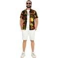 thumbnail image 5 of HAPPY BAY Men's Hawaiian Shirts Short Sleeve Button Down Shirt Men's Casual Shirts Holiday Tropical Beach Summer Party Shirts for Men Funny 4XL Night View Palm, Black, 5 of 6