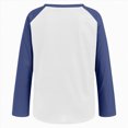 thumbnail image 5 of larppty Womens Long Sleeve Tops Color Block Button V Neck T Shirts Loose Fit Tunic Blouses (Sky Blue, M), 5 of 5