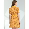 thumbnail image 4 of INSPIRE CHIC Robe Chemise à Manches Courtes avec Ceinture et Col Contrasté pour Femmes, 4 of 5