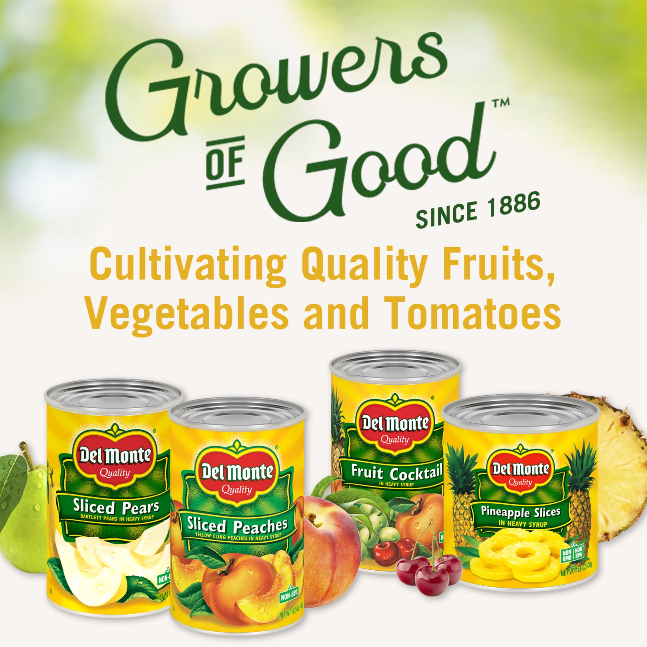 Del Monte Yellow Cling Sliced Peaches in 100% Juice, 15 oz Can (Pack of 4) Canned Fruit