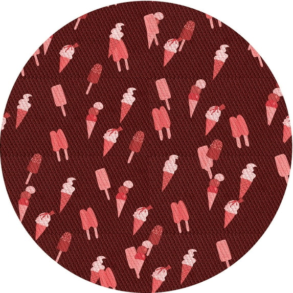 Ahgly Company Indoor Square Patterned Grapefruit Red Area Rugs, 3' Square