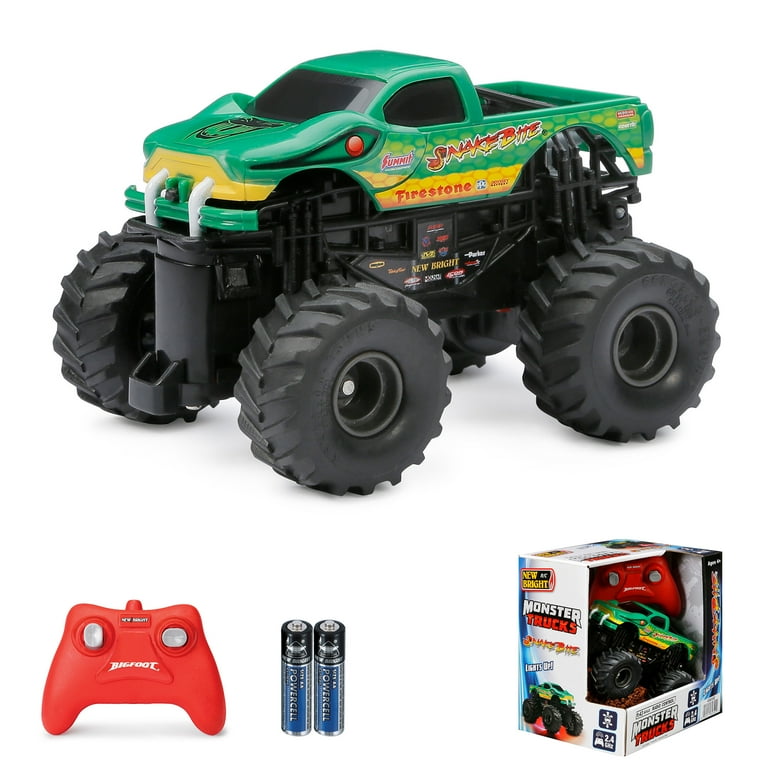 New Bright (1:43) Radio Control Snake Bite Green Monster Truck