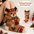 thumbnail image 4 of 3D Hugging Christmas Socks, Cute Knit Holiday Socks, Soft Stretchy Adult Winter Socks, Cozy Hand Crocheted Novelty Socks for Holiday Party Home Wear, 4 of 7