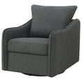 thumbnail image 5 of Pemberly Row Set of 2 Upholstered Sloped Arm Swivel Glider Chairs in Charcoal, 5 of 11