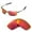 Fire Red Mirror Coated - Polarized, variant on Walleva Transition/Photochromic Polarized Replacement Lenses for Oakley Square Whisker Sunglasses