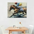 thumbnail image 2 of Orinice Horse Racing Fine Art Aesthetic Poster & Print Wall Painting for Home Decor Canvas Print Living Room Bedroom Office Wall Decor 16x12in, 2 of 6