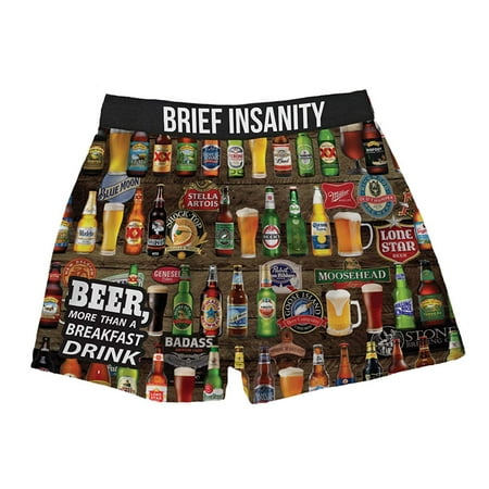 Brief Insanity Men's Boxer Shorts Underwear Beers of the World (Best Boxer Shorts In The World)