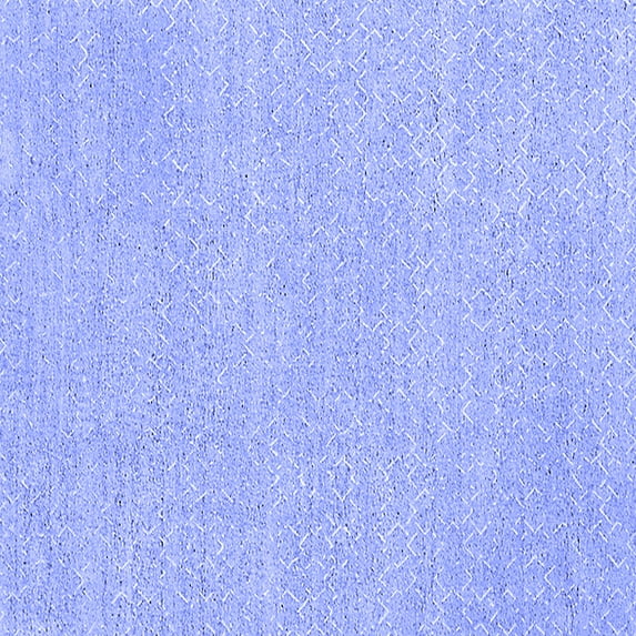 Ahgly Company Machine Washable Indoor Square Solid Blue Modern Area Rugs, 3' Square