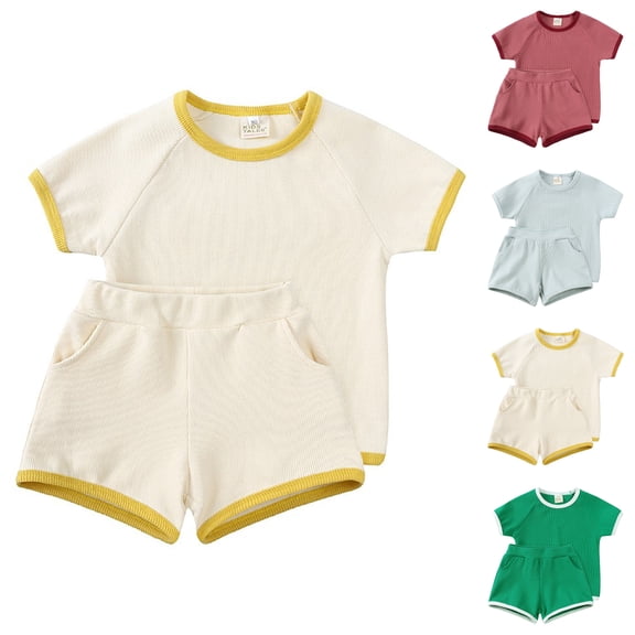WELOIJEVBE Boys 2 Piece Set Athletic Toddler Boys Spring Summer Short Sleeve T-Shirt and Shorts Boys' Clothing Sets 2-3 Years