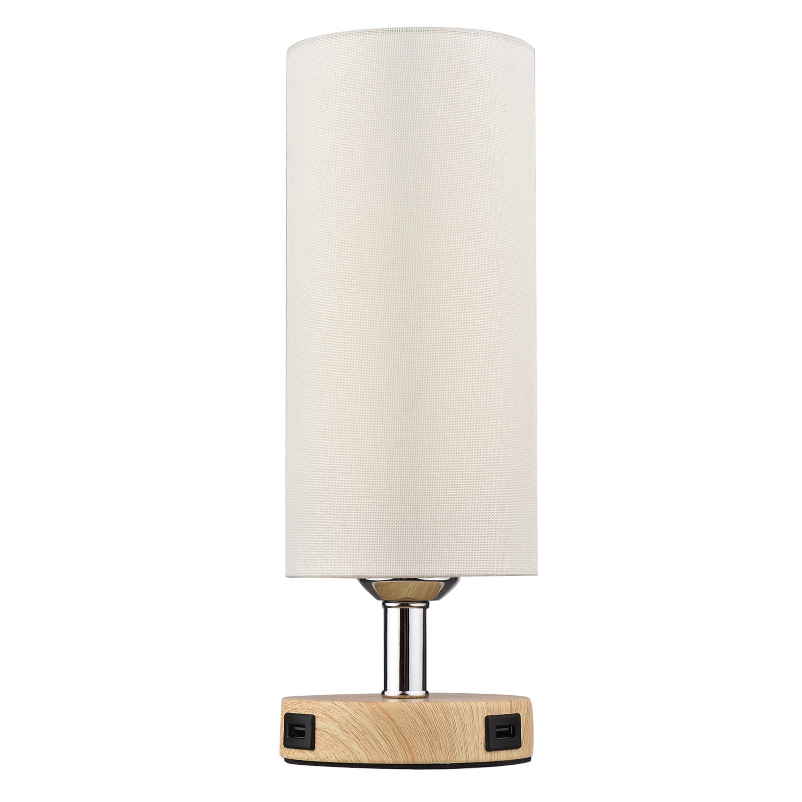 YAHHU Touch‑Control Table Lamp with 6W 2700K LED, Dual USB Ports, Fabric Shade – 3‑Level Brightness, Ideal for Bedside & Living Room