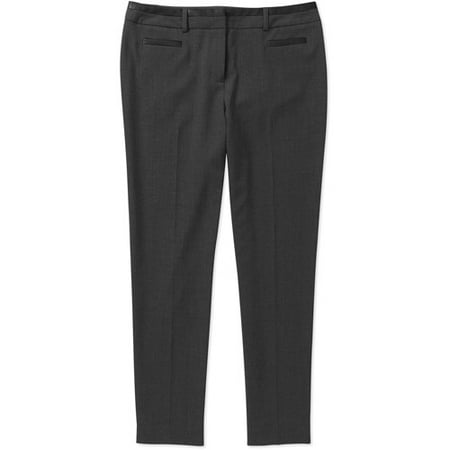 George Womens Faux Leather Trim Ankle Pant
