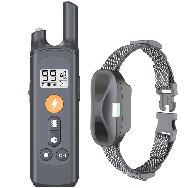 Collar de choque para perros con control remoto, collar E impermeable recargable con 3 modos de entrenamiento y bloqueo de seguridad para perros grandes/medianos/pequeños