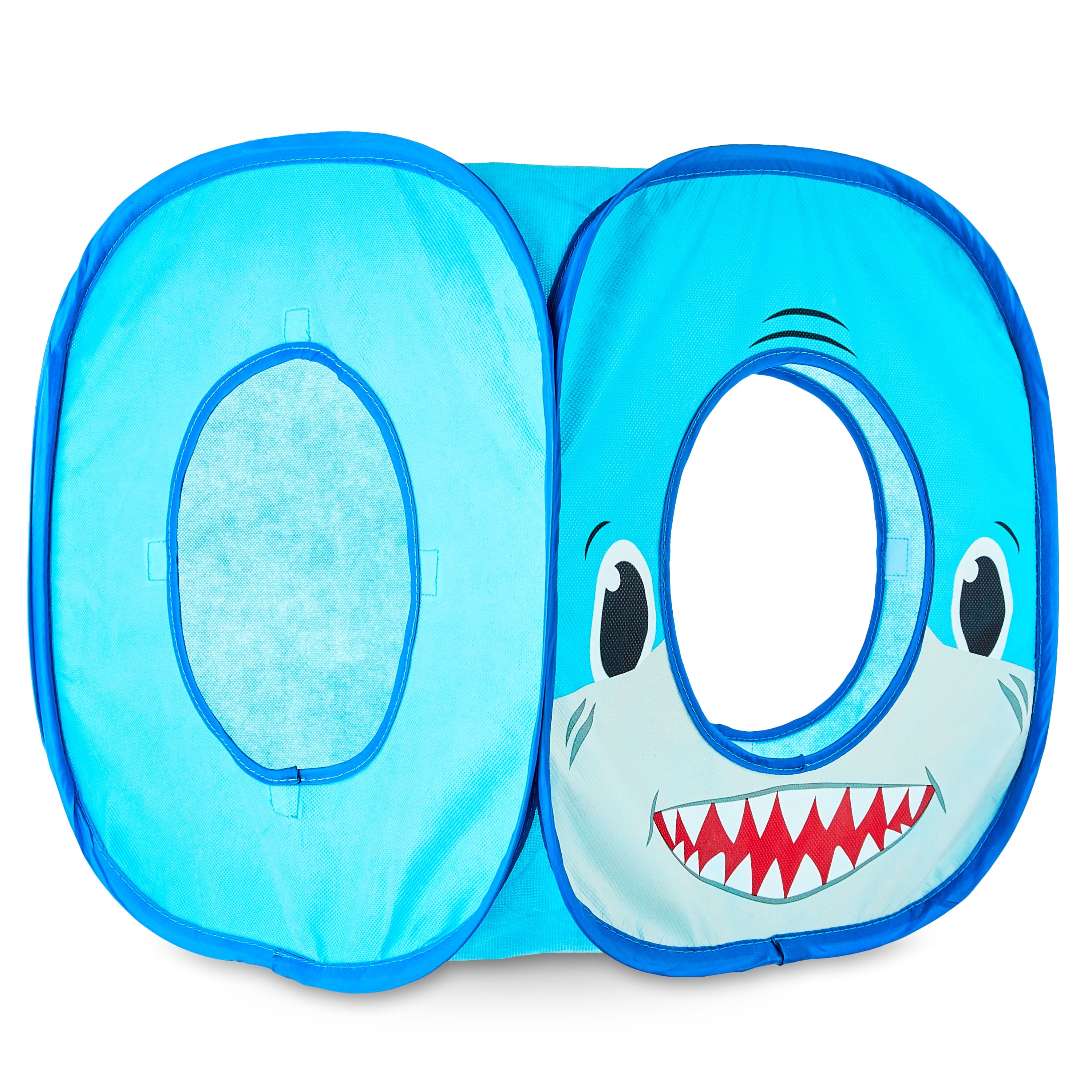 (3 pack) Vibrant Life Pop Open Shark Collapsible Cat House, Blue, 15"
