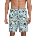 thumbnail image 1 of Balery pirate with funny animals Pantalones cortos de pijama de punto de algodón para hombre con cinturilla y bolsillos-Small, 1 of 6