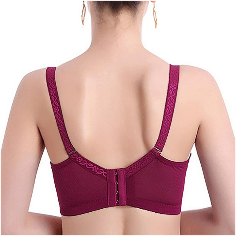 Pejock Everyday Bras for Women Ultimate Comfort Lift Wirefree Bra Push-up  Non-slip Lace Flower Surface Beautiful Back Seamless Push-up One-piece Bras  No Underwire Orange Cup Size 75ABC 