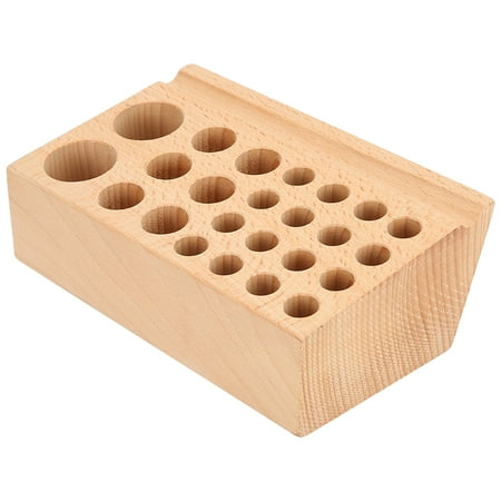 

24 Holes Leather Tool Holder Beech Drilling Tools Organizer DIY Printing Storage Box