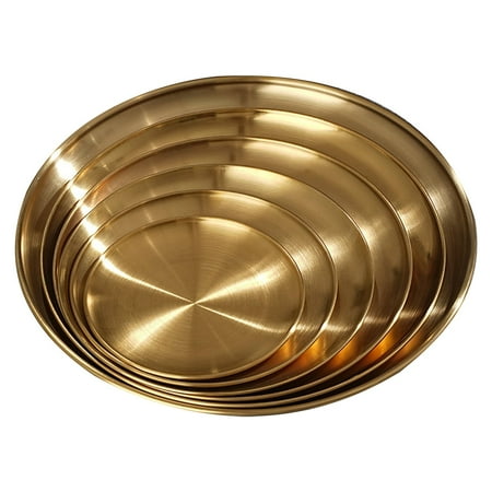 

Top Discount! FNGZ Stainless Steel Plate Gold Sanded 23Cm 304 Material Stainless Steel Bowl Tableware 1*Stainless Steel Round Plate