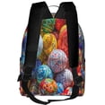 thumbnail image 3 of Lsque Easter Eggs Pattern Backpack – School Travel Canvas Daypack with Ergonomic Padded Straps, Multiple Compartments & Leather Handle, 3 of 5