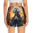 thumbnail image 2 of Lsque Sunset Meditating Bichon Frise Printed Women's Running Shorts with Liner Pockets,Elastic Quick Dry Workout Athletic Gym Yoga Shorts,Womens High Waist Shorts-Small, 2 of 9