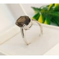 thumbnail image 2 of Smokey Quartz Thanks Ring-Big Smoky Stone Cocktail Ring-Solitaire Statement Ring-925 Solid Sterling Silver Jewelry Handmade Ring-Ring, 2 of 11