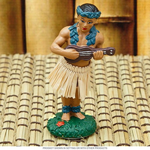 Hawaiian Dashboard Trump Hula Doll Ukulele Player Poly Resin Hawaii Collectable 