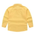thumbnail image 5 of Elainilye Fashion Toddler Kids Shirt Jacket Solid Color Long Sleeve Lapel Button Jacket Kids Boys Girls Fall Tops,Yellow, 5 of 9