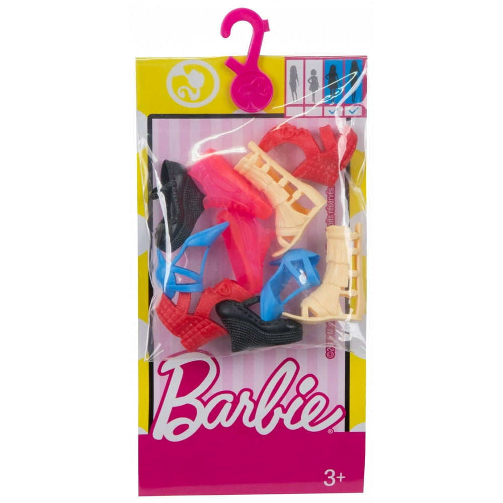 Barbie Shoe Pack with 5Pairs Included, Tall &amp; Curvy Body
