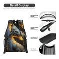 thumbnail image 4 of Yiaed Golden White Fire Dragon Print School Backpack College Backpack Daypacks for Students High School Spacious and Durable Daypack for Work and Travel-One Size, 4 of 6