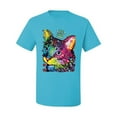 thumbnail image 2 of Wild Bobby Dean Russo Cat Wearing a Crown Thinking Cat Crowned Cat Lover Men Graphic Tee, Light Turquoise, Medium, 2 of 5