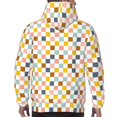 thumbnail image 3 of Bingfone Colorful Checkered 1 Men's Drawstring Hoodie Long Sleeve Pocket Sweatshirts-3X-Large, 3 of 6