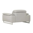 thumbnail image 4 of 31" Tasteful Light Grey Faux Leather Chair, 4 of 6