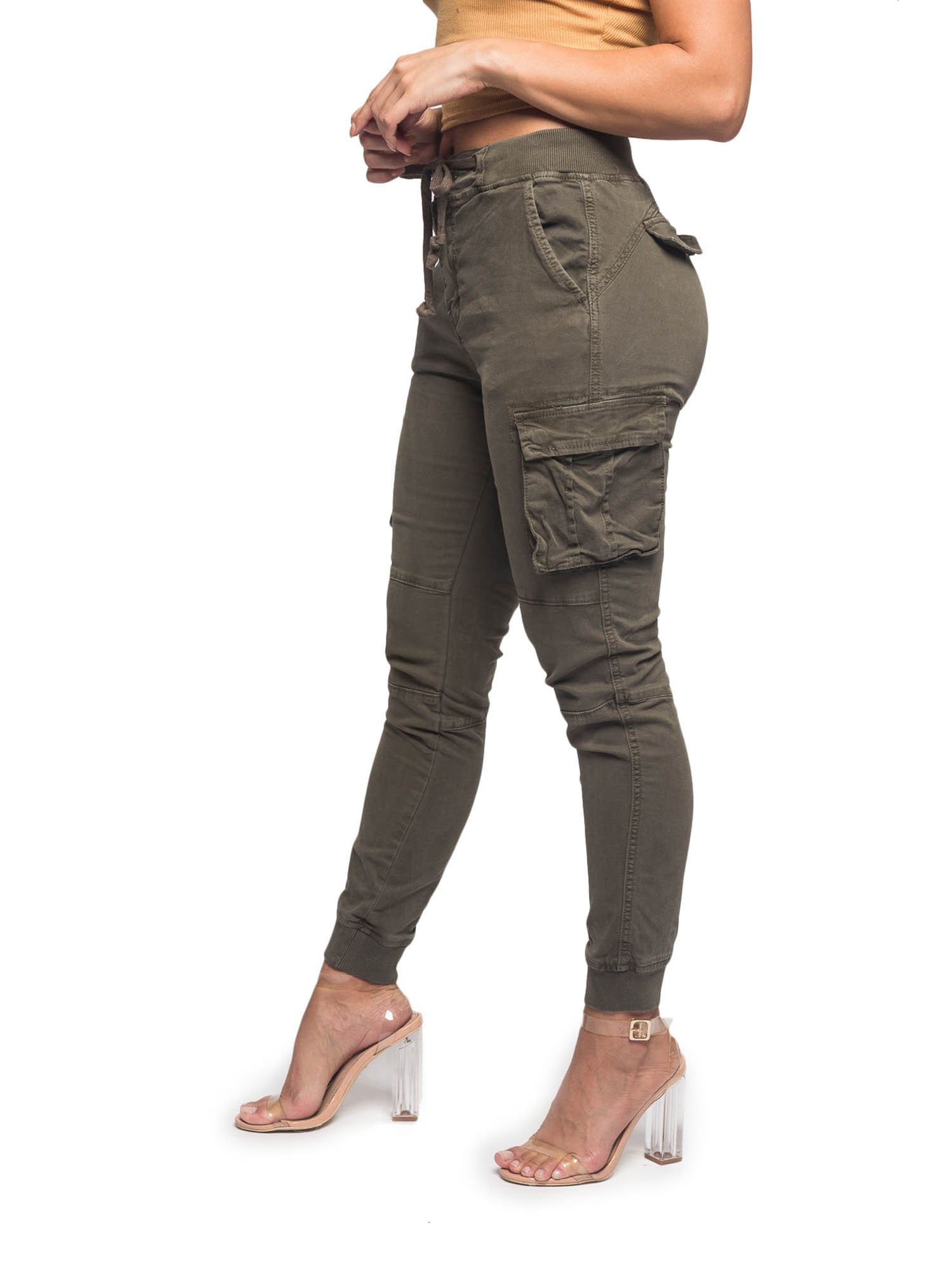 American Bazi Women's High Waisted Cargo Joggers Army Pants