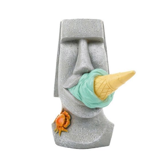 Ice Cream Statue Desktop Sculpture Easter Island Planter Pot Art Flower Arrangement Home Decor B