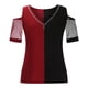 thumbnail image 4 of Pntutb Mujeres Casual Cuello en V Perforación en caliente Hombro frío Hilo de red Camiseta de manga corta Patchwork tops Pntutb Pntutb-1561, 4 of 8
