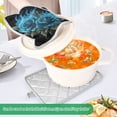 thumbnail image 4 of 2 Pack Pot Holders for Kitchen Heat Resistant Hot Pads Sets for Cooking Baking Eternal Blue Rose and Flame, 4 of 7