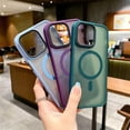thumbnail image 4 of Transparent Matte Magnetic Case For iPhone 15 14 13 12 11 Pro Max Plus Phone Cases For Magsafe Wireless Charge Cover Accessories, 4 of 5