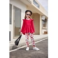 thumbnail image 3 of Arshiner Toddler Girl Clothes Ruffle Long Sleeve Shirt and Printed Leggings Fall Winter Outfit Set, 3 of 5