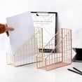 thumbnail image 7 of 2X Gold Electroplated Iron Book Holder Desktop Shelf File Magazine Book Stand Office Home Stationery Organizer Holder, 7 of 7