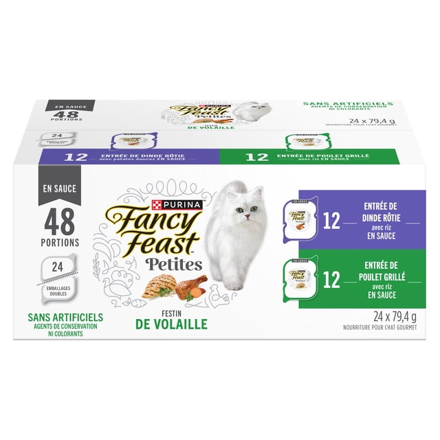 Fancy Feast Petites Poultry Favourites Variety Pack, Wet Cat Food 24 x 79.4 g