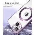 thumbnail image 4 of Magnetic Case for iPhone 15 Plus Case Clear Compatible with MagSafe Built-in Camera Lens Protector Soft Slim Shockproof Phone Case Cover for iPhone 15 Plus 6.7" - Purple, 4 of 12