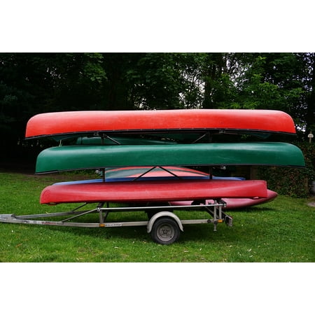LAMINATED POSTER Canoeing Boat Trailer Transport Poster Print 24 x (Best Paint For Boat Trailer)