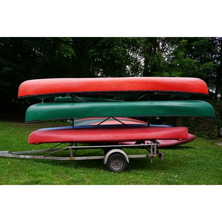 LAMINATED POSTER Canoeing Boat Trailer Transport Poster Print 24 x